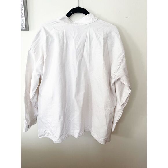 Eileen Fisher Cotton Hemp Stretch Stand Collar Jacket - Picture 3 of 4